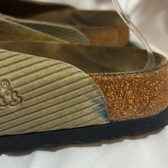 Ribbed tan light brown mule Birkenstock birkis size 38 (7) - Picture 3 of 4